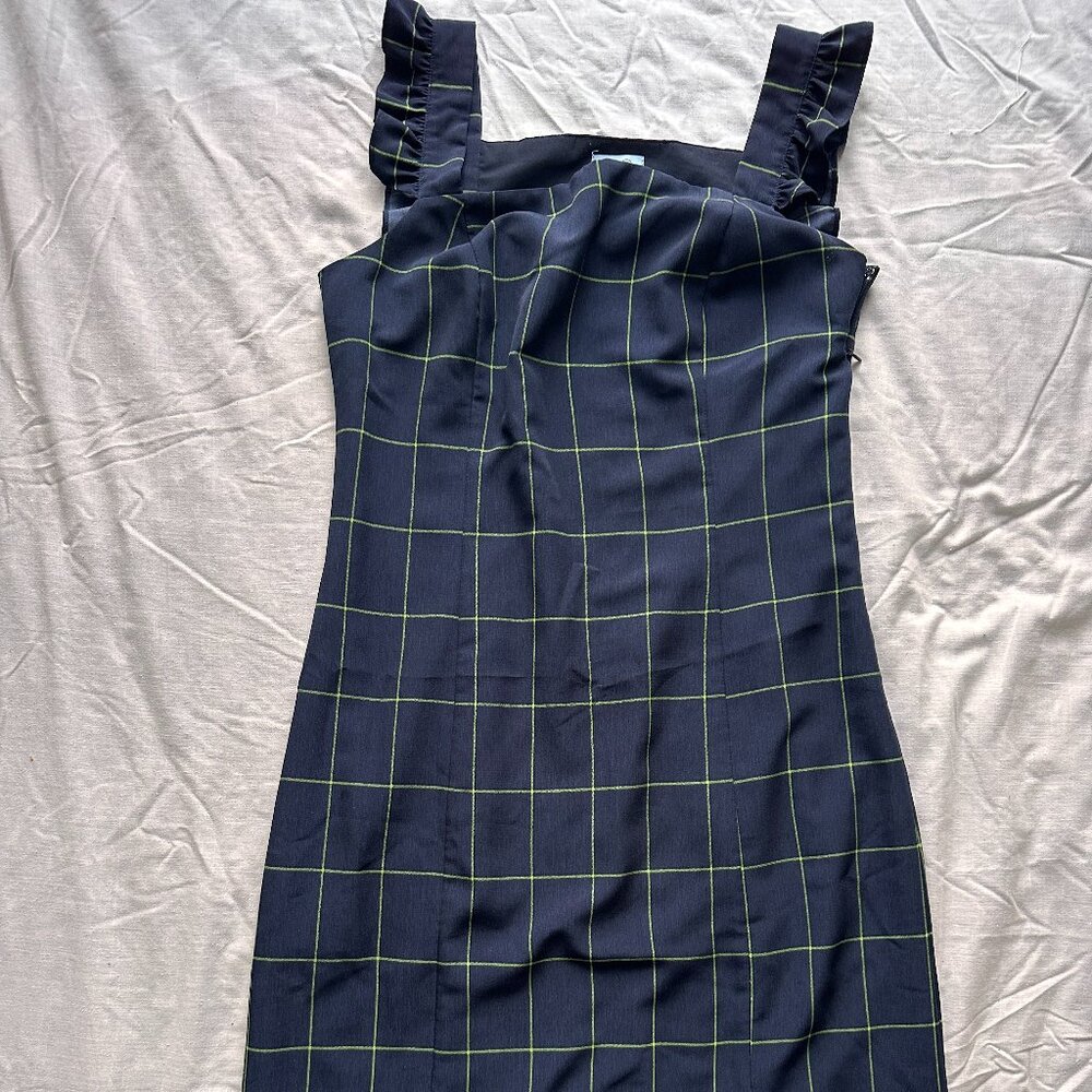 Checkered dress with frill sleeves Size Xs